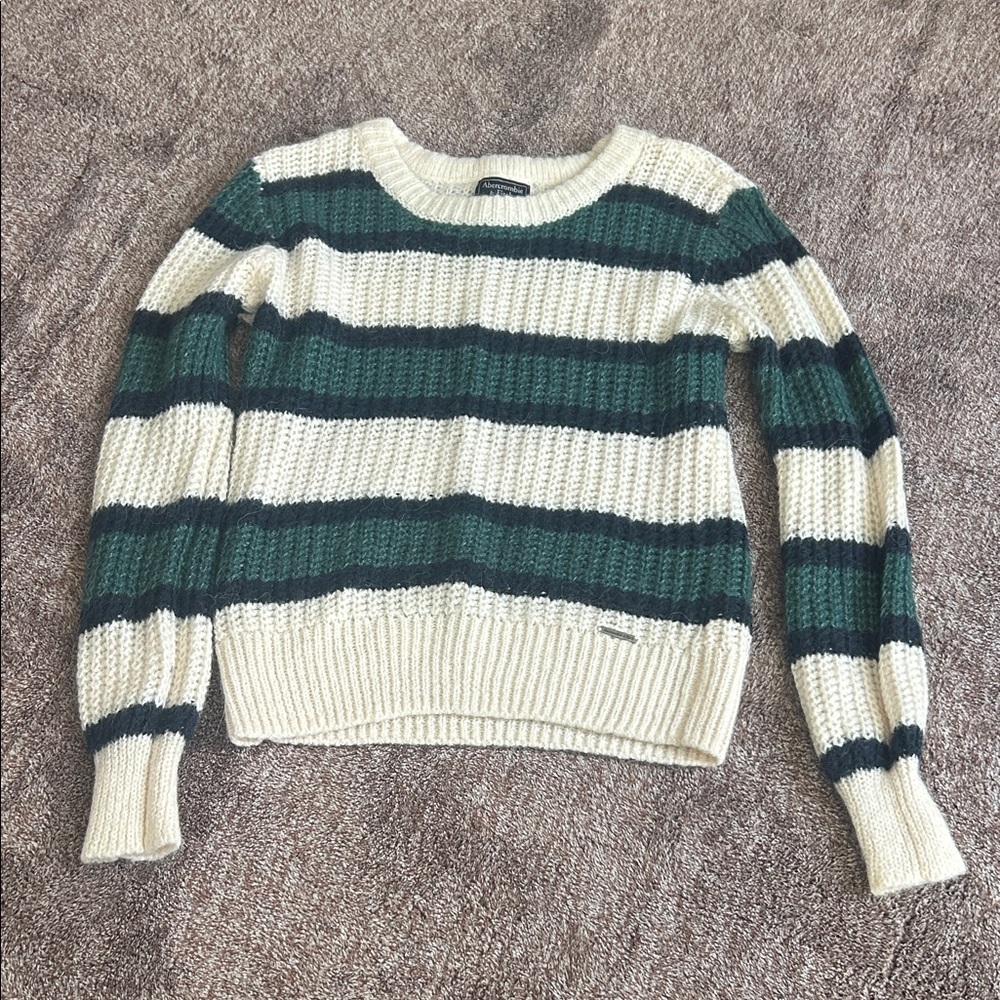 Abercrombie & Fitch Striped Cable Knit Sweater
